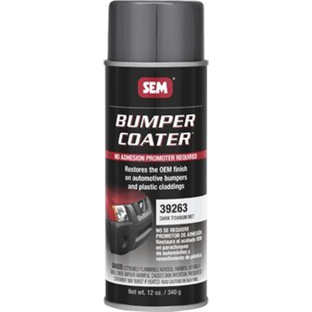 SEM 39263 Bumper Coater Black OEM Finish Aerosol for Plastic Bumper Repair