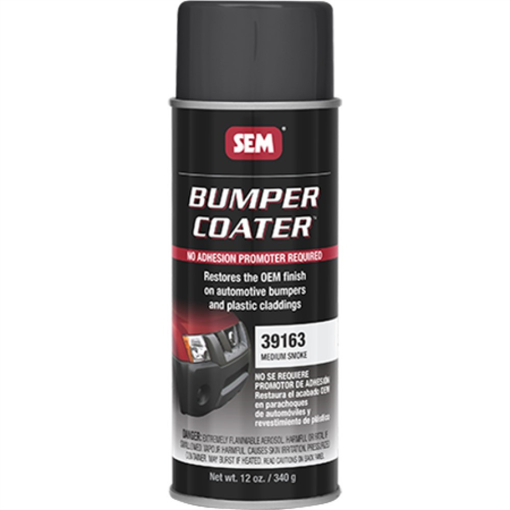 SEM 39163 Bumper Coater Black Flexible OEM Finish Aerosol Durable Adhesion