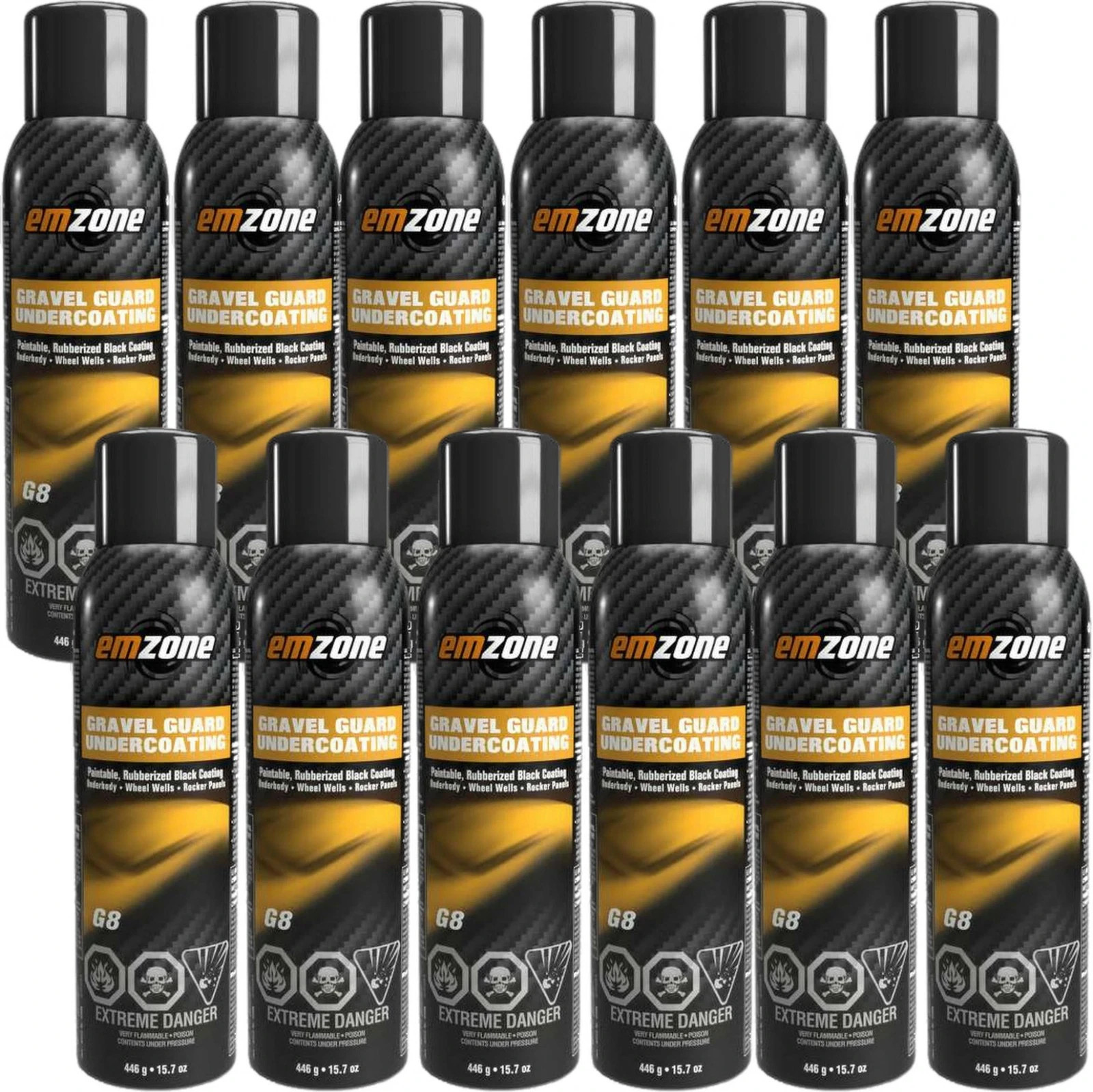 EMZONE Rubberized Auto Undercarriage Undercoat Spray 45008 - 16oz - 12 Cans gallery