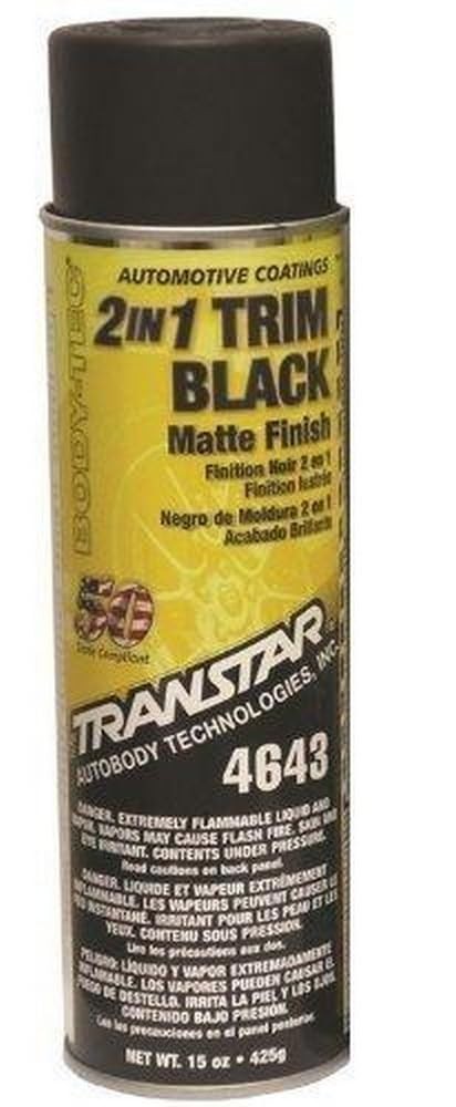 Transtar 4643 Matte Black 2-in-1 Trim Coating - 15 oz. 15 ounce, gallery