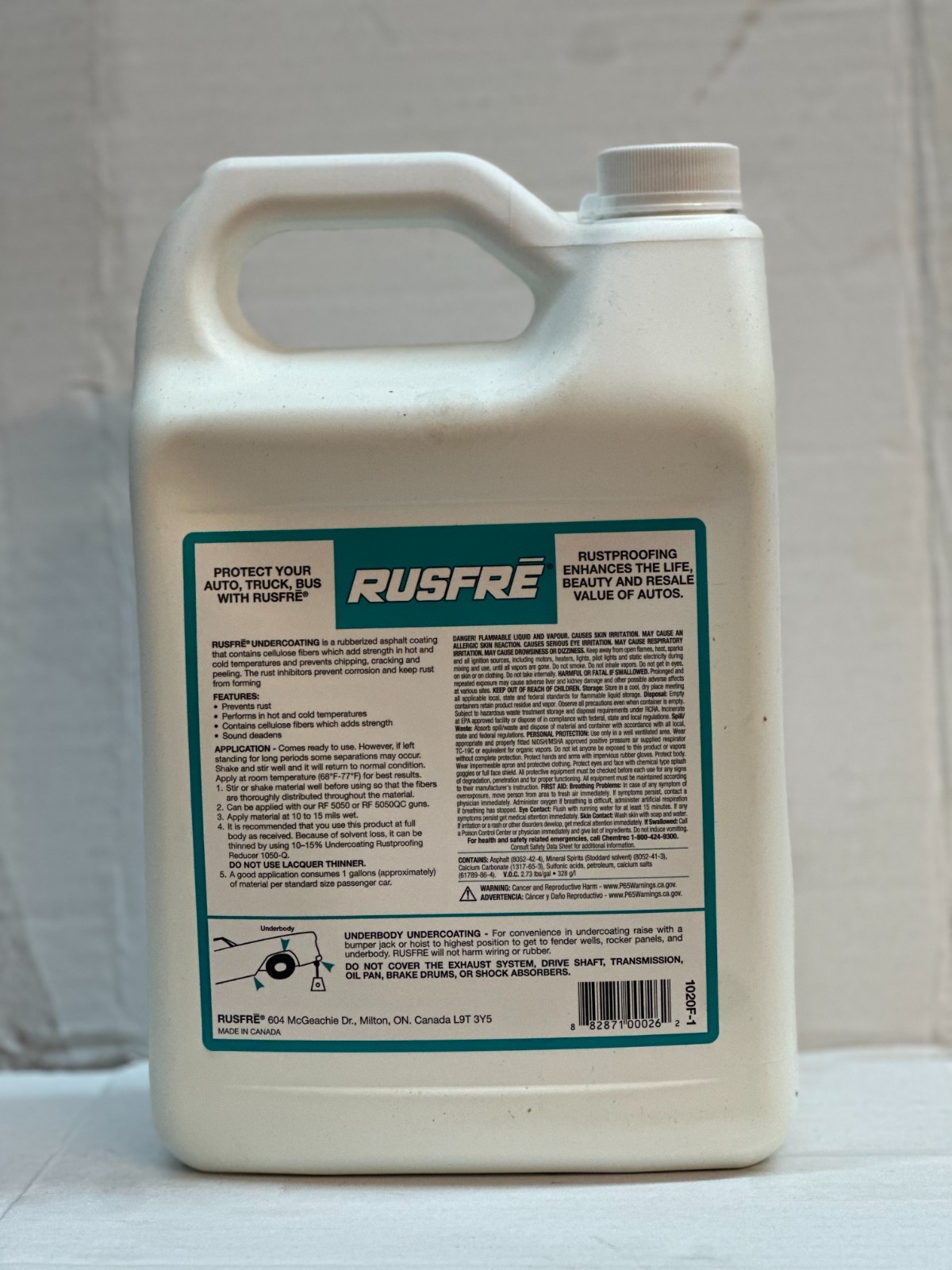 New Rusfre 1020F-1 Car Undercoating, Black, 1 Gallon, Rubberized Rust Protection gallery