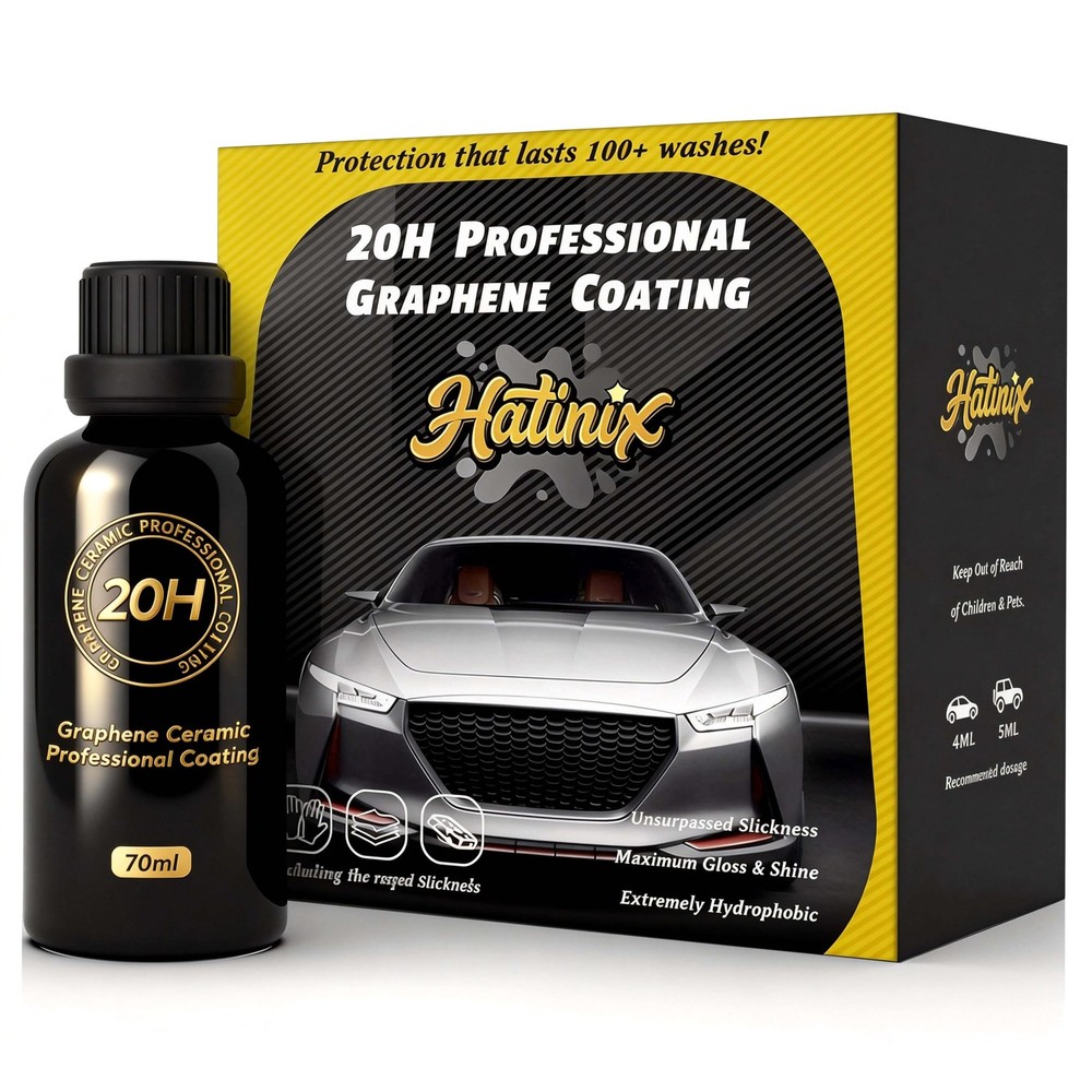 Hatinix 20H Graphene Ceramic Coating for Cars - 2.36 Fl Oz (Pack of 1), black