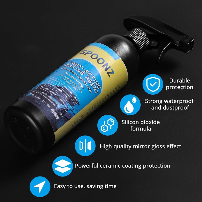 500ML Quick Effect Coating Agent For Car –Car 17 Ounce (Pack of 1), Black gallery