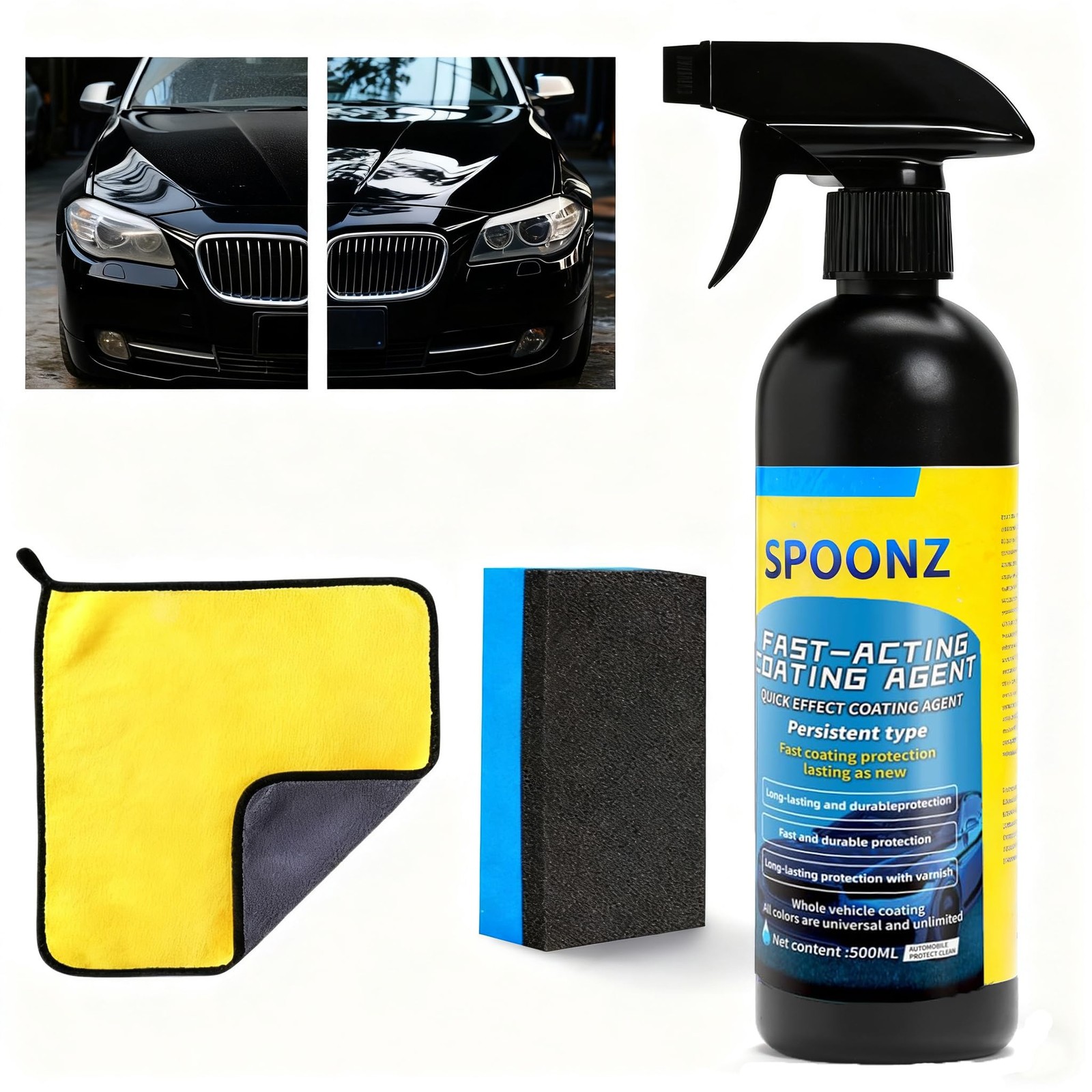 500ML Quick Effect Coating Agent For Car –Car 17 Ounce (Pack of 1), Black gallery