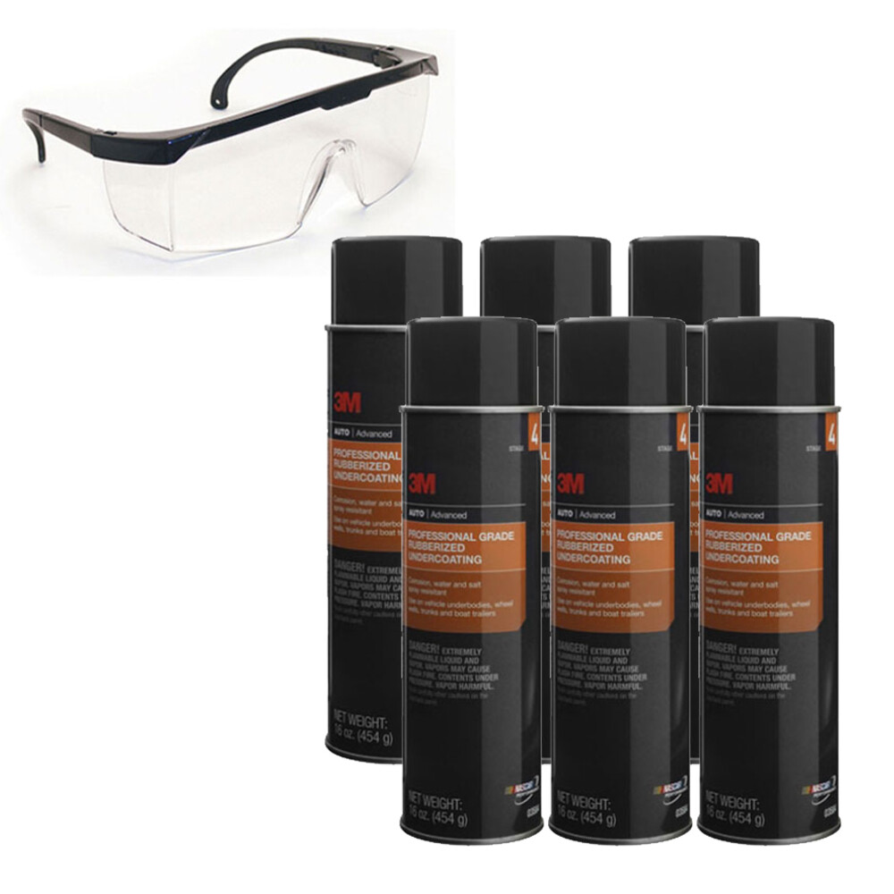 6pk 3M Professional Grade Rubberized Undercoating 03584 and Safety Glasses gallery