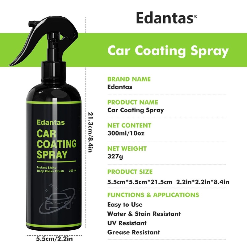 Edantas Car Coating Spray,Quick Effect 4 Fl Oz (Pack of 1), black gallery